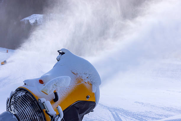 Mid adult man using snowblower after heavy snowfall at backyard