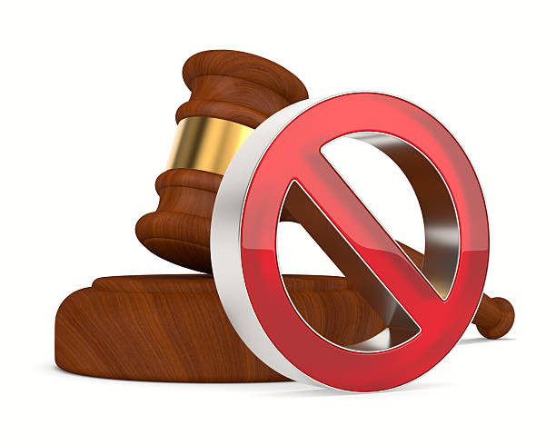 istock Judge and stop sign gavel on white background. Isolated 3D illus 2254357680
