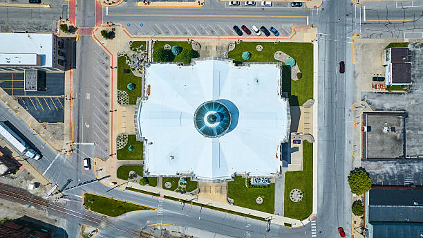 istock Aerial View of Huntington Courthouse and Downtown Layout 2254358213