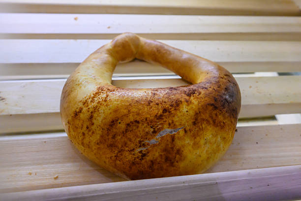 Enjoying a delicious kalach fresh from the oven at a local bakery