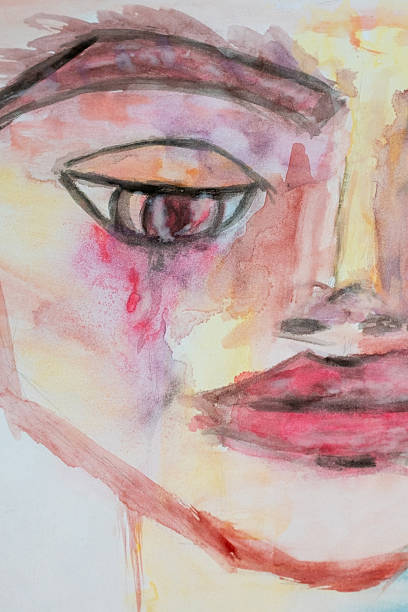 istock Expressive Watercolor Portrait A Glimpse of Emotion 2254365438