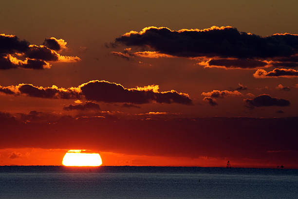 Sunrise on the Atlantic Ocean along the East Coast of the United States known as the Treasure Coast in St. Augustine, Florida.
