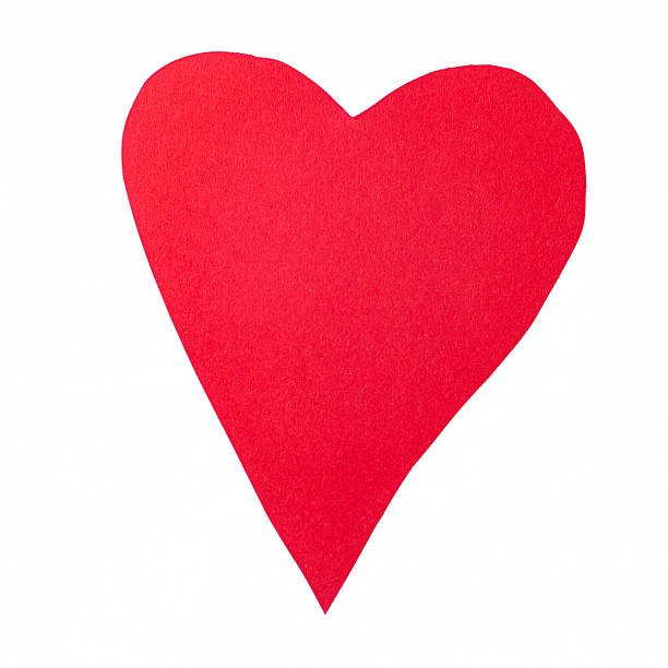 istock Red paper heart isolated on white 2254375363
