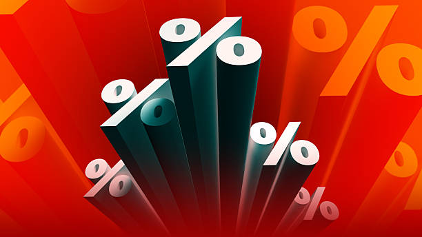 istock Discount percent symbol red orange dynamic promotion background 2254375705