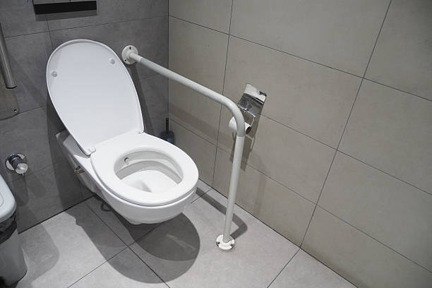 istock Accessible toilet design in modern restroom facility 2254377842