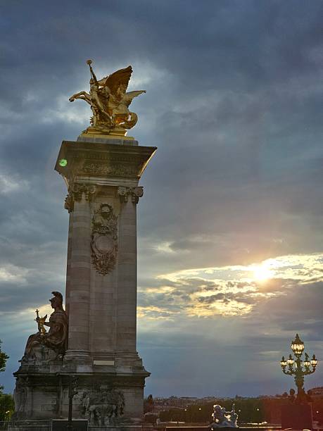 istock Paris Seine river bridges old town historical building ancient columns balcony architecture downtown cathedral church tower narrow street square downtown cathedral Eiffel tour tower France 2254386128