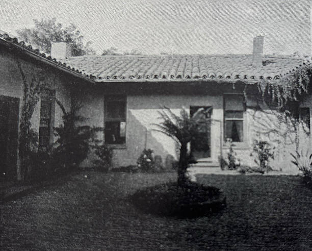 istock Antique illustration - an adobe house in Southern California 2254387723