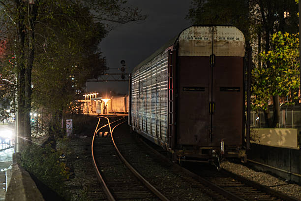 Hamilton, Ontario - Freight Cargo Car at night