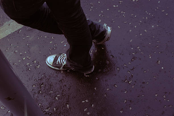 walking background on grass path