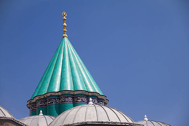 Traditional Ottoman architecture of Mevlana Rumi Mosque, an important cultural and religious landmark in Konya, Turkey