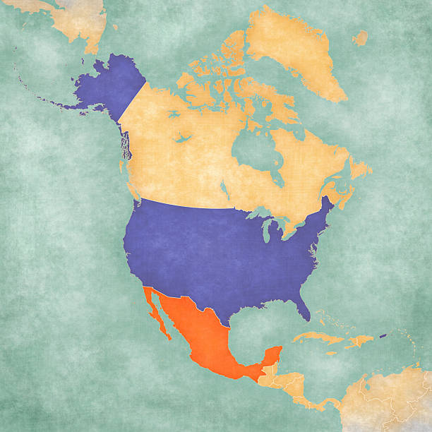 istock Map of North America - USA and Mexico 2254401616