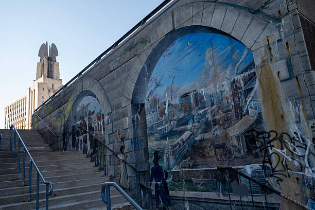 Vienna, Austria - July 23, 2024: Urban scenery along the pathways of Vienna