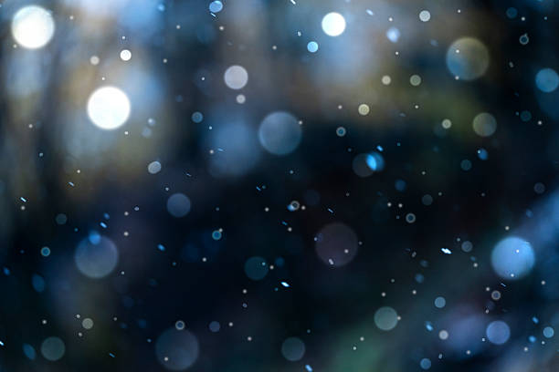 Winter Scene Snowfall on the Blurred Background