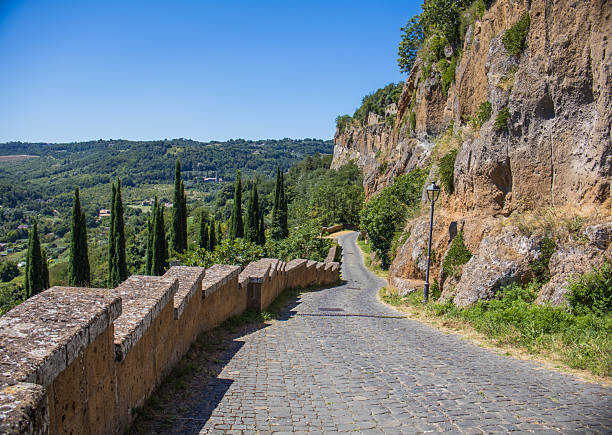 View of the Rocca Albornoziana medieval fortress in Orvieto, Italy