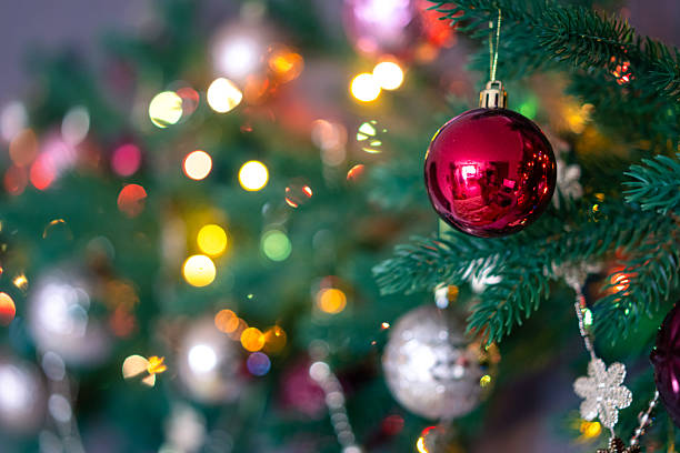 istock Christmas tree with colorful decorations and bright illumination 2254428902