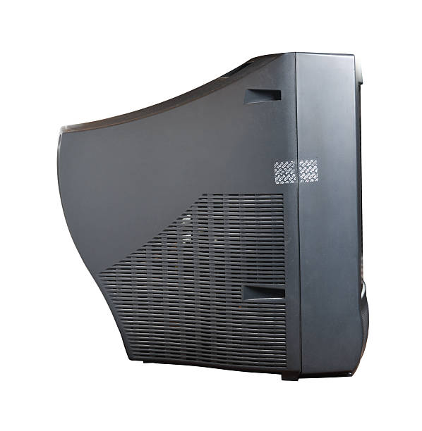 istock Old tv on isolated. Retro technology concept. Blank screen for text.Side view. 2254431258