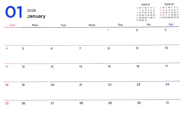 calendar sheet January 2015