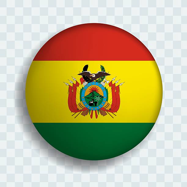 istock Flag of Bolivia circle button with shadow. flag icon. 3d icon 2254442340