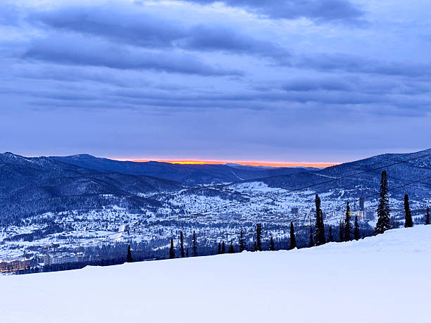 istock Serene Winter Landscape with Snow-Covered Mountains and Dusk Sky Utilizes Natural Beauty for Home Decor 2254446607