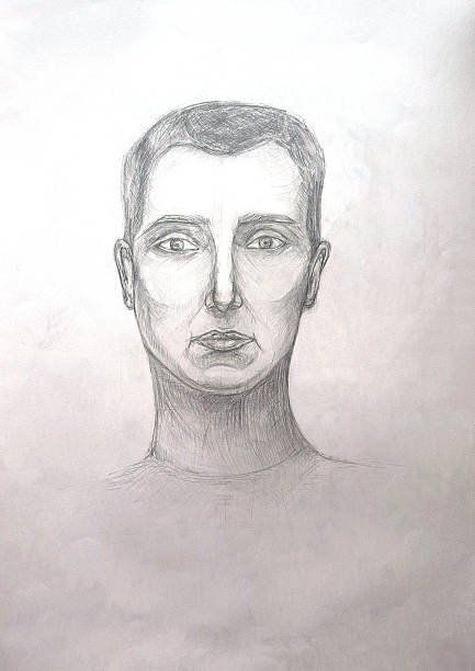 istock Portrait of a abstract man. Charcoal portrait . Sketching and Academic drawing. 2254448574