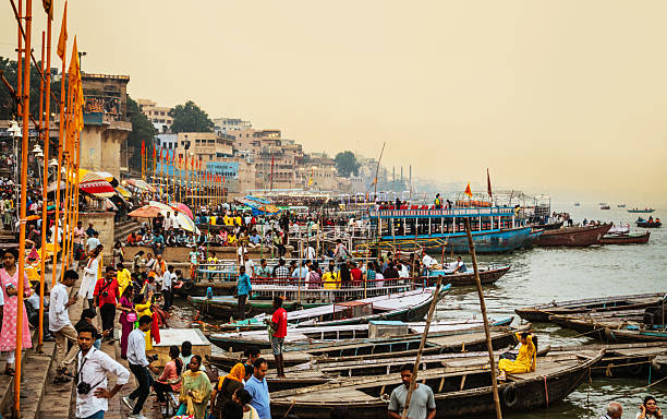 istock Crowded Varanasi Ghats With Boats On The Ganges 2254456358