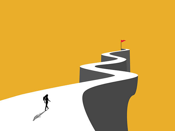 businesswoman is walking the path of her career