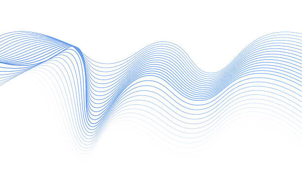 istock Abstract blue and purple smooth flowing wave lines on a white background. Dynamic sound wave element desig 2254462986