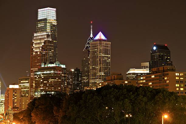 istock the philadelphia skyline lit up at night 2254464041