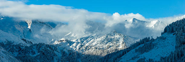 istock Panorama view of a snow-covered mountains 2254466946