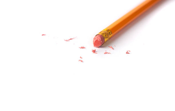istock Eraser on paper. Erasing what was written, deleting an error, correcting mistake 2254467102