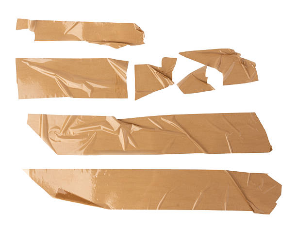 istock Brown scotch tape set, adhesive tape pieces isolated 2254467440