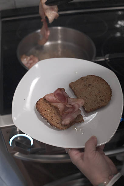 pork meat and bacon for barbacue lunch