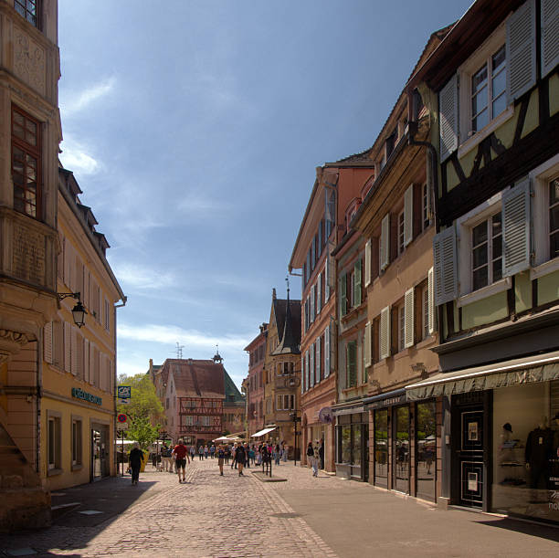 Spring sunshine on traditional, Germanic buildings in the historic Old Town