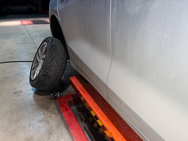 istock Tyre changing in a car service 2254481443