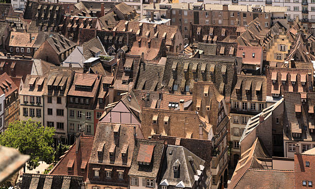 Terracotta tiles decorate the townscape