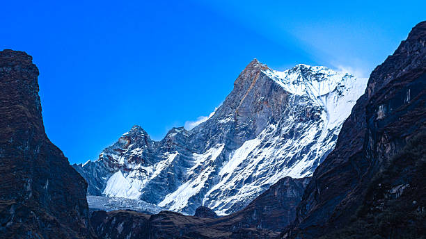 istock Mt. Fishtail (Machapuchare) Himalayan Snow Peak at Dusk under Blue Sky 2254485928
