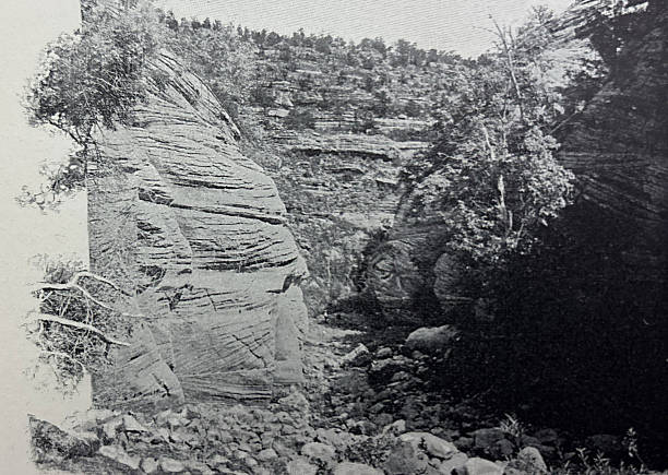 istock Antique illustration - erosion evidence in a canyon in New Mexico 2254490007