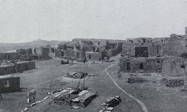 istock Antique illustration - a pueblo town in New Mexico 2254490205