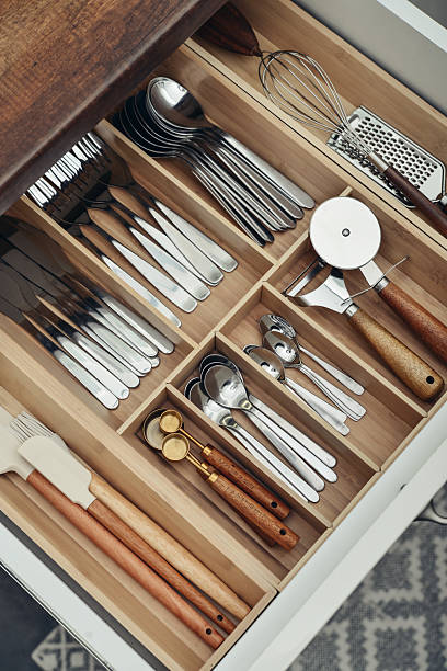 istock Bamboo organizer with cutlery in kitchen drawer 2254496642