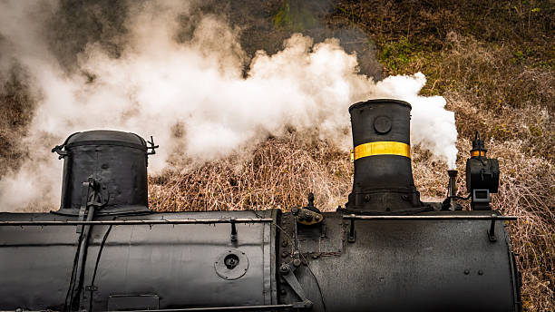 Steam locomotive close up.