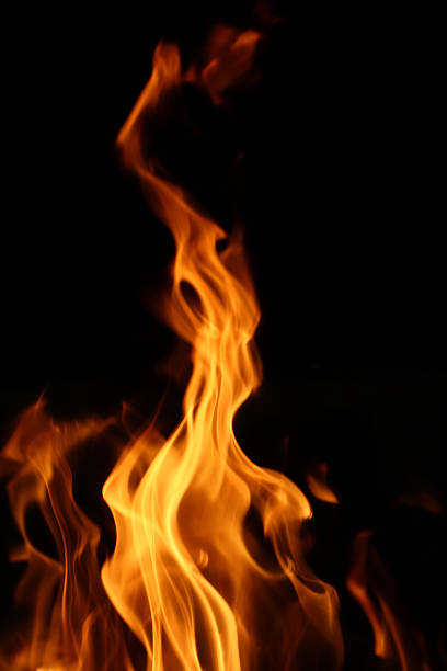fire red flames burning in the cozy  home fire place