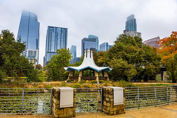 istock Austin Skyline Skyscrapers from Plaza and Trail 2254501862