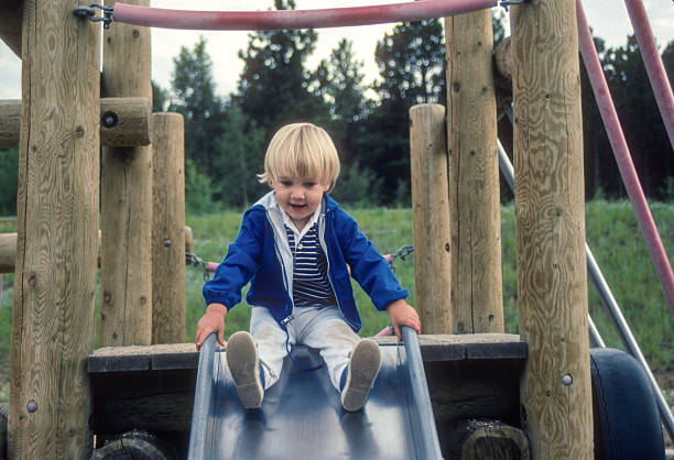 Colorado - Boy at Top of Slide - 1990