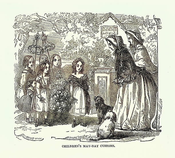 istock Victorian children's May Day, celebration, Vintage illustration, 19th Century 2254511323