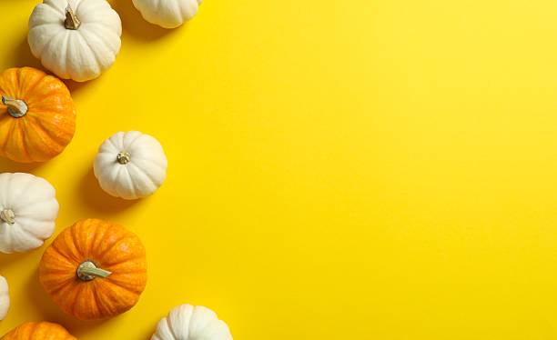 istock Beautiful autumn composition with pumpkins, top view 2254523664