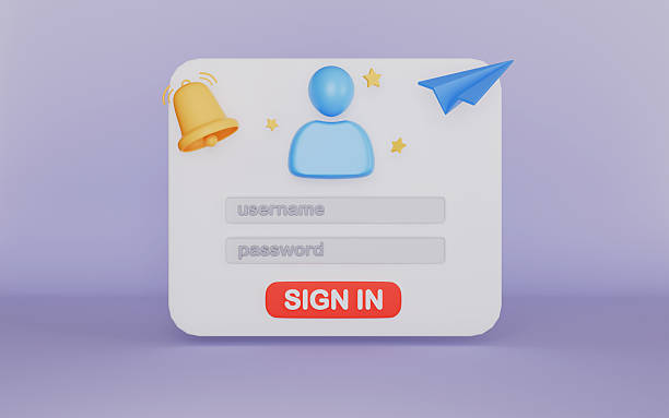 istock User profile and login form with notification bell icon, Pop up window with paper plane, Subscribe concept 3d illustration 2254539718
