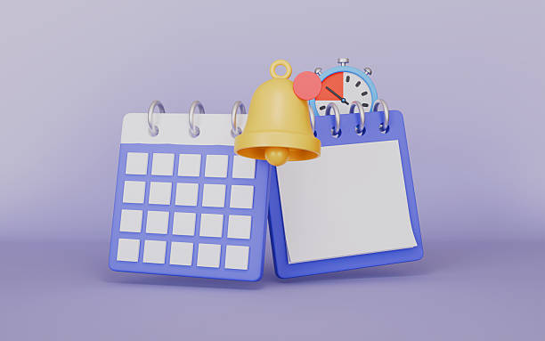 istock Calendar notification bell with appointments, reminders, planning, meetings, scheduling, Business design concepts 2254539741