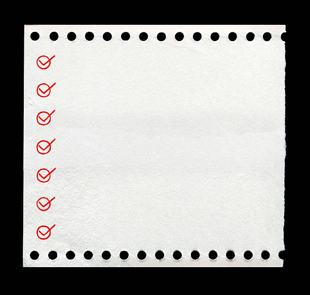 istock Cut or torn lined paper background with checklist isolated 2254545429