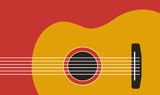 six strings acoustic guitar background, musical instrument banner, jazz festival poster template
