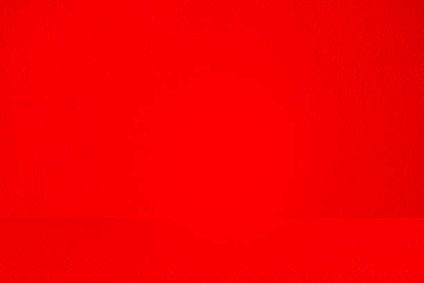 Studio style background wall decoration presentation uses white and red tones. with shadows cast from a nearby window, concept creating a decorative